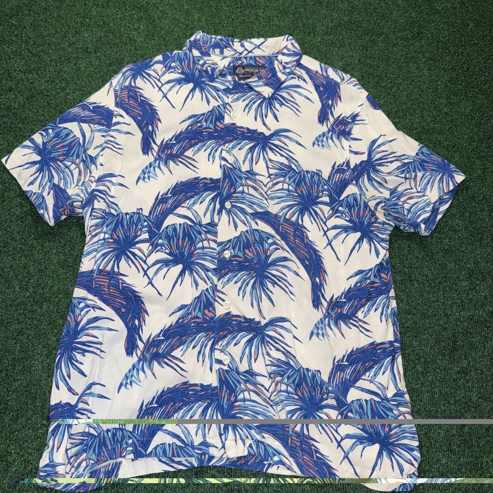 Men's American Rag Floral Button Up Short Sleeve Short Size Large X19